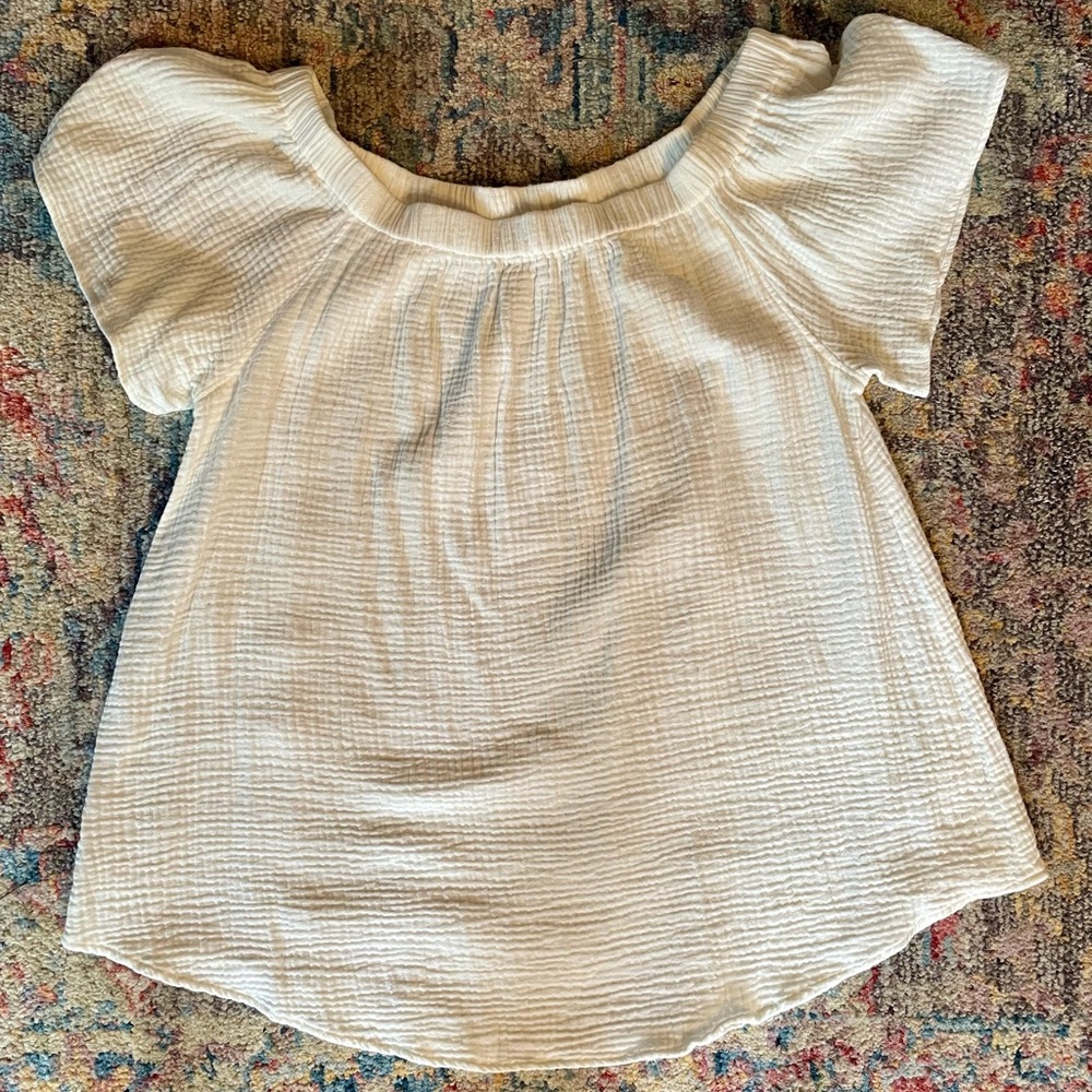Chelsea & Theodore Off-Shoulder White Blouse